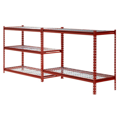 Muscle Rack 48"W x 24"D x 72"H 5-Shelf Garage Shelves, Red