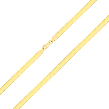 Nuragold 10k Yellow Gold 5mm Solid Herringbone Silky Flat High Polish Chain Necklace, Womens Jewelry with Lobster Clasp 16" - 24"