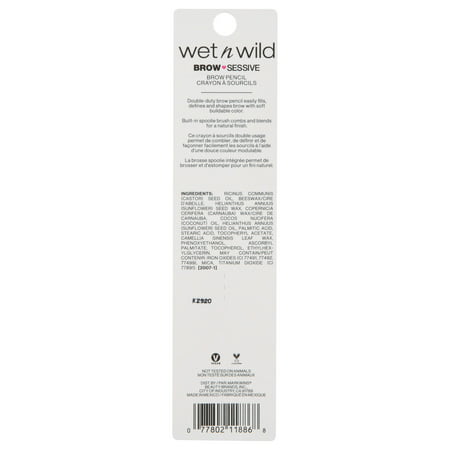 wet n wild Brow-sessive Eyebrow Pencil, Dark Brown, 0.02 oz, Dark Brown