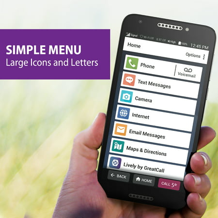 GreatCall Jitterbug Smart2 No-Contract Easy-to-Use 5.5" Smartphone for Seniors