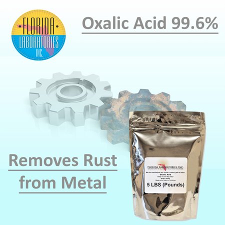 Florida Laboratories Oxalic Acid 99.6% Pure, 5 Lbs, Rust Remover, Wood Bleach