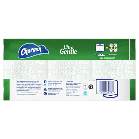 Charmin Ultra Gentle Toilet Paper, 12 Mega Rolls