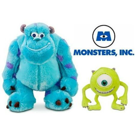 Disney Store Exclusive Monster's Inc. Plush Doll Set Featuring 13" Sully James P. "Sulley" Sullivan and 7" Mike Wazowski Stuffed Animal Toys