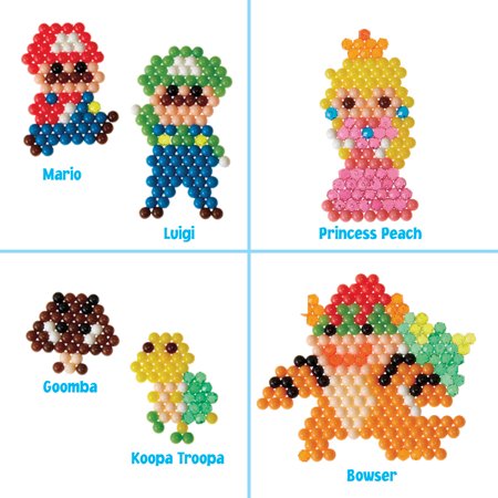 Aquabeads Super Mario Character Set, Complete Arts & Crafts Kit for Children - over 600 Beads to create Mario, Luigi, Princess Peach and more
