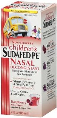 2 Pack - SUDAFED PE Children's Nasal Decongestant Liquid, Berry 4 oz