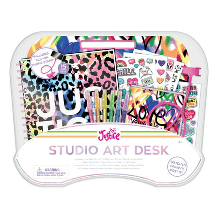 Justice Studio Art Desk W/ Accessories, Multicolor, Tween, Teen, Girls, Crafts Misc.