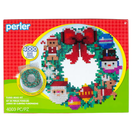 Perler 3D Holiday Wreath Fused Bead Kit, Ages 6 and up, 4003 Pieces