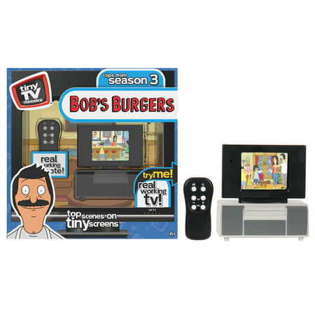 Tiny TV Classics - Bob's Burgers Edition - Collectible Toy - Watch Top Bob's Burgers Scenes on a Real-Working Tiny TV with Working Remote