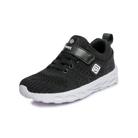 DREAM PAIRS Kids Boys Girls Fashion Sneakers Running Shoes Knit Athletic Shoes KD18001K BLACK Size 5, Black, 5 Big Kid