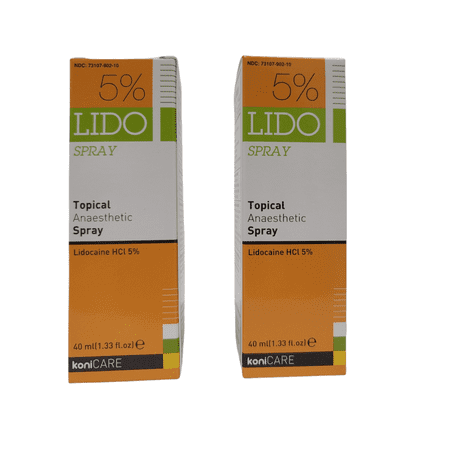 Lidocaine 5% Pain Relief Spray (2.60 fl oz), Odor Free 2 Pack