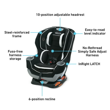 Graco Extend2Fit Convertible Car Seat, Ride Rear-Facing Longer, GothamGotham,