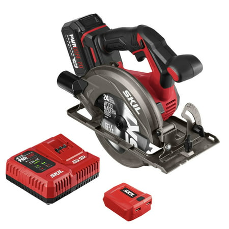 SKIL PWR CORE 20? Brushless 20-Volt 6.5 in Circular saw Kit with 4.0 Ah Lithium Battery and PWR JUMP? Charger