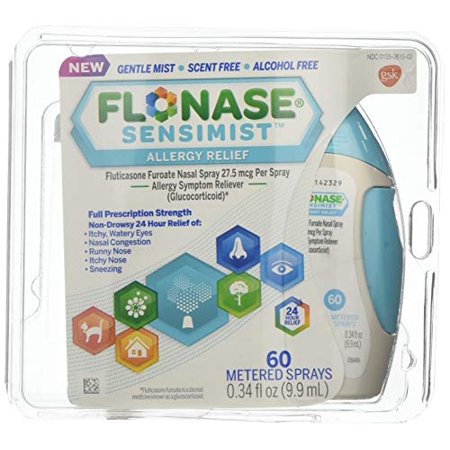 Flonase Sensimist Allergy Relief Spray, 60 Metered Sprays 1 ea (Pack of 2)