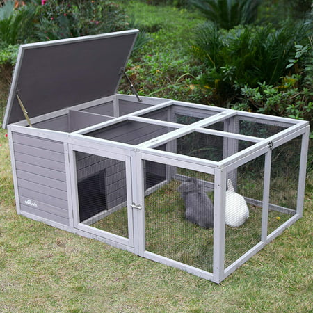 Morgete Chicken Coop for 2-4 Chickens, Wooden Rabbit Hutch with Run