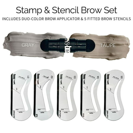Stamp & Stencil Brow Set, Gray & Taupe