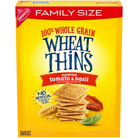 Wheat Thins Sundried Tomato & Basil Whole Grain Wheat Crackers, Family Size, 13 oz
