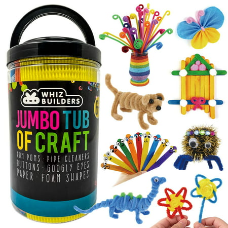 WhizBuilders Jumbo Tub of Craft DIY Arts and Crafts Kit