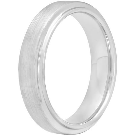 Men's Tungsten 6MM Satin and High-Polished Wedding Band - Mens Ring, 7