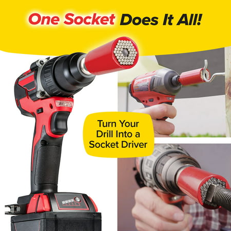 Red Dog Socket AS-SEEN-ON-TV w/ Bonus Drill Adapter Use with Most Socket Wrenches & Power Drills