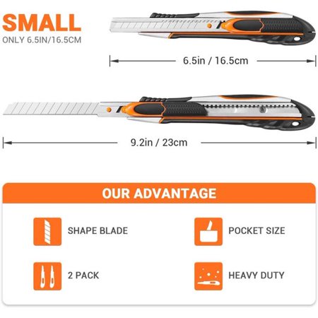 TACKLIFE Utility Knife, Safety And Durable Knife With Industrial Grade Stainless Steel Blade- BCH01