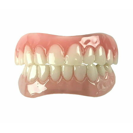 Instant Smile Comfort Fit Flex Teeth - Upper and Lower Matching Set, Natural Shade! Fix Your Smile at Home within Minutes!