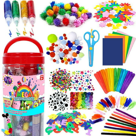 Adifare Arts and Crafts Supplies for Kids - Craft Art Supply Kit for Toddlers Age 4 5 6 7 8 9 - All in One D.I.Y. Crafting School Kindergarten Homeschool Supplies Arts Set Christmas Crafts for Kids