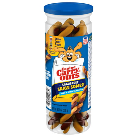 Canine Carry Outs Snausages Snaw Somes! Chewy Dog Treats, Beef & Cheese Flavor, 9.75 Ounces