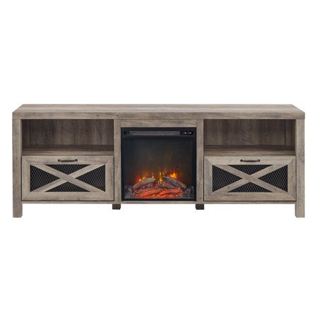 Manor Park Farmhouse Fireplace TV Stand for TVs up to 80", Grey WashGrey Wash,