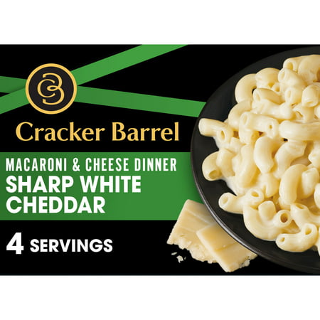Cracker Barrel Sharp White Cheddar Mac N Cheese Macaroni and Cheese Dinner, 14 oz Box