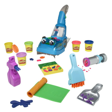 Play-Doh Zoom Zoom Toy Vacuum and Cleanup Toy, with 5 Cans, Cleaning Toys