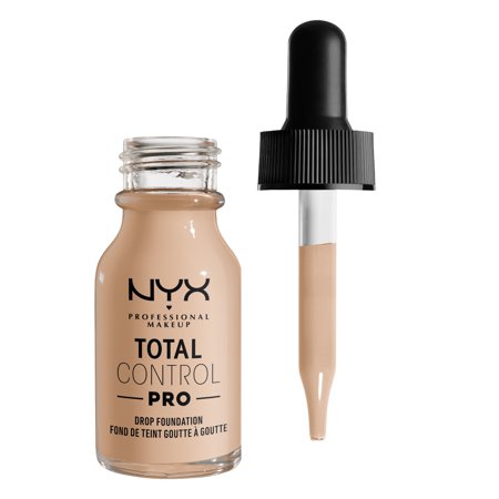 NYX Professional Makeup Total Control Pro Drop Foundation, Skin-true buildable coverage, clean vegan formula, Alabaster, 02 - Alabaster, 1 Count (Pack of 1)