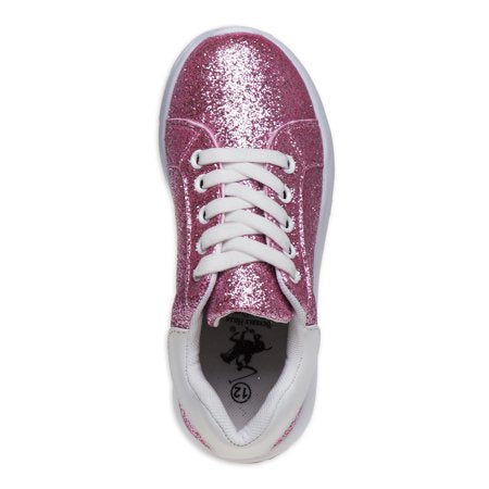 Beverly Hills Polo Club Little Girl & Big Girl All Over Glitter Fashion SneakersPink Glitter,