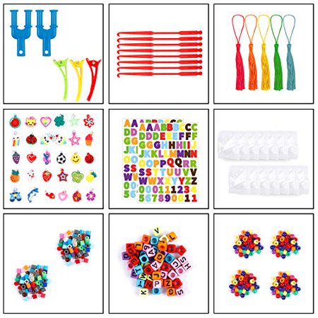 18,980+ Rubber Bands Refill Loom Kit, 37 Colors Loom Bands,1000 S-Clips, 280 Beads, 52 ABC Beads, Tassels, 10 Backpack Hooks, Crochet Hooks and ABC Stickers