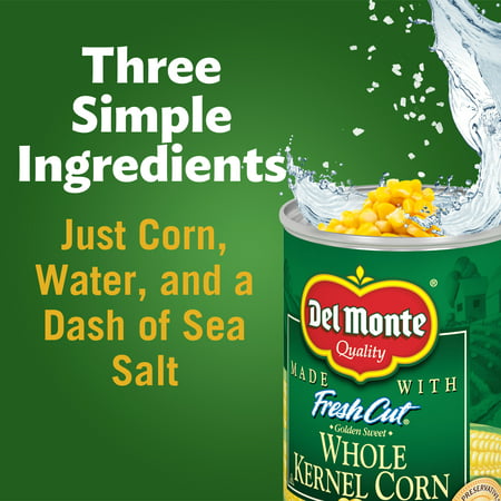 (4 Cans) Del Monte Whole Kernel Canned Corn, 15.25 oz