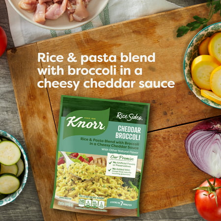 Knorr Rice Sides Cheddar Broccoli Rice, Cooks in 7 Minutes, No Artificial Flavors, No Preservatives, No Added MSG 5.7 oz