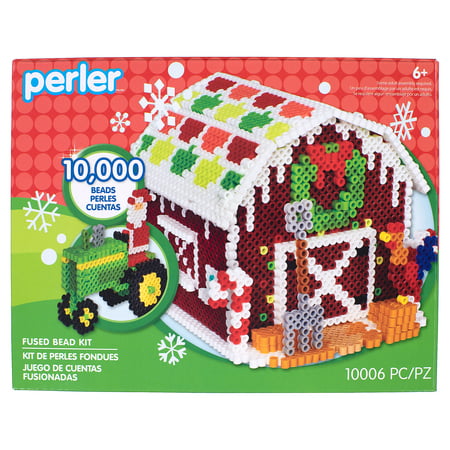 Perler Gingerbread Barn Fused Bead Kit, Ages 6 and up, 10006 Pieces