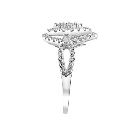 3/8ctw 10KT White Gold Pear Limited Edition Genuine Certified Diamond Ring by KeepsakeWhite,