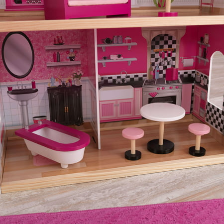 KidKraft Bonita Rose Wood Dollhouse, over 3 feet Tall, with 7 Pieces, for 12-inch Dolls