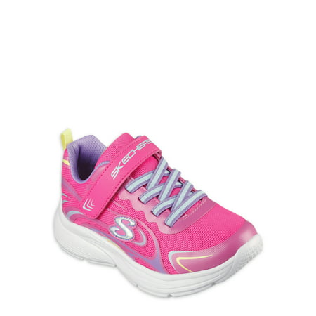 Skechers Girls Youth Wavy Lites - Eureka Shine Athletic Sneaker, Sizes 10.5-6Pink/Multi,