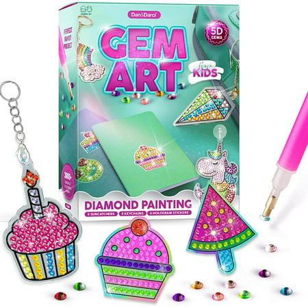 Dan&Darci Gem Art, Kids Diamond Painting Kit - Big 5D Gems - Arts and Crafts for Kids, Girls and Boys Ages 6-12 - Gem Painting Kits - Best Tween Gift Ideas for Girls Crafts Age 4-12