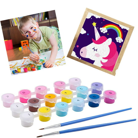 Style-Carry Arts & Crafts Painting Kit for Kids 4-8 Year,Paint by Numbers Unicorn Painting Set Brush and Paint (8x8")