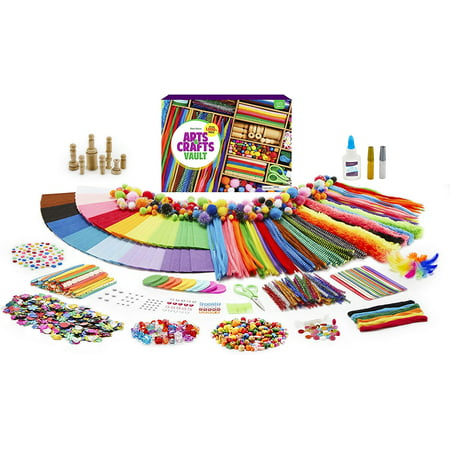 Arts and Crafts Vault 1000 Plus Piece Craft Kit Library in a Box for Kids Ages 4 5 6 7 8 9 10 11 & 12 Year Old Girls & Boys - Crafting Supply Set Kits - Gift Ideas for Preschool Kids Project Activity