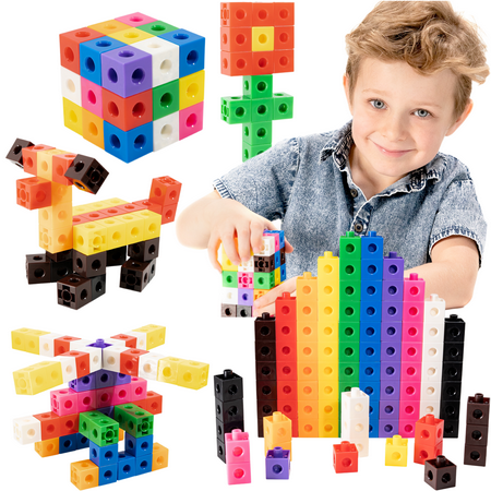 TOYLI 100 Piece Linking Cubes Set for Counting, Sorting, Stem, Connecting Blocks Math Manipulatives Educational Toy for Preschool