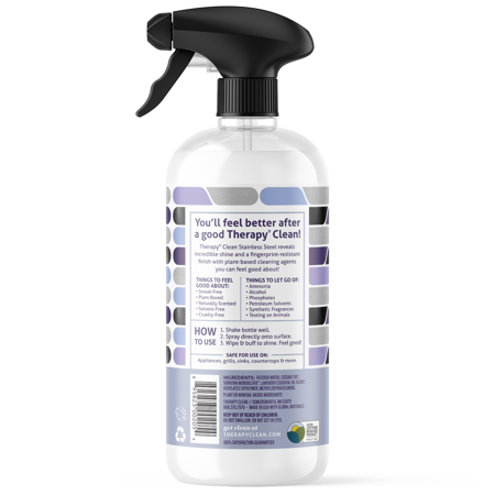 Stainless Steel, Cleaner & Polish with Lavender Essential Oil, 16 fl oz (473 ml), Therapy Clean