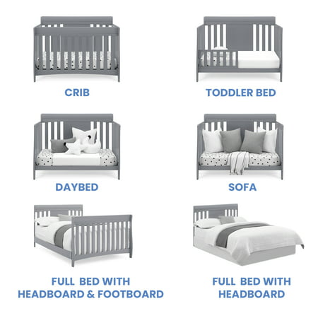 Delta Children Richmond 6-in-1 Convertible Baby Crib, GreyGray,