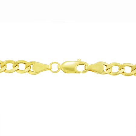 Nuragold 10k Yellow Gold 4.5mm Cuban Curb Link Chain Pendant Necklace, Mens Womens with Lobster Clasp 16" - 30"