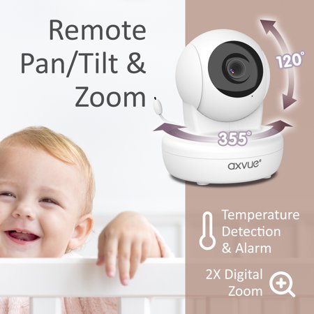 E9650W Video Baby Monitor,Comfortable Slim Design handheld enclosure,4.3" Screen Monitor & Pan Tilt Camera,Range up to 1000ft,12 Hour Battery Life,2-Way Talk,Night Vision,Temperature Monitor, No WiFi
