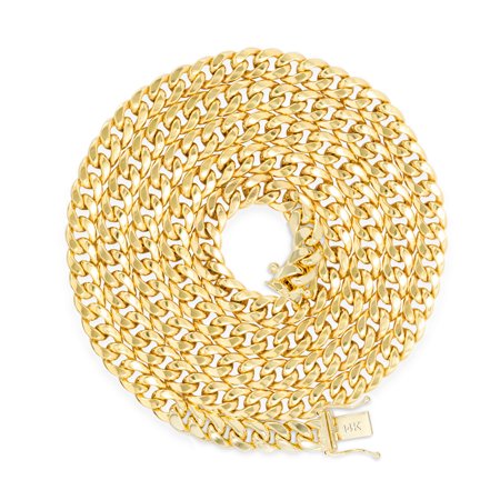 Nuragold 14k Yellow Gold 5.5mm Miami Cuban Link Chain Bracelet, Mens Jewelry Box Clasp 7" 7.5" 8" 8.5" 9"