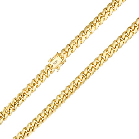 Nuragold 14k Yellow Gold 8mm Solid Miami Cuban Link Chain Bracelet, Mens Jewelry Box Clasp 7.5" 8" 8.5" 9"