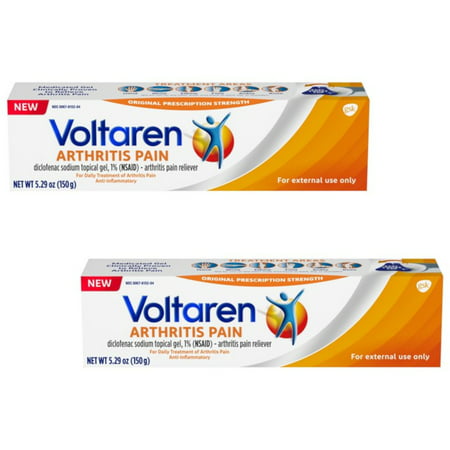 Voltaren Diclofenac Sodium Topical Arthritis Pain Relief Gel Tube, 5.3 Oz, 2 Pack
